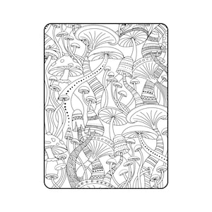Magic Mushroom Printable PDF / Digital Download / Hippie Coloring Page