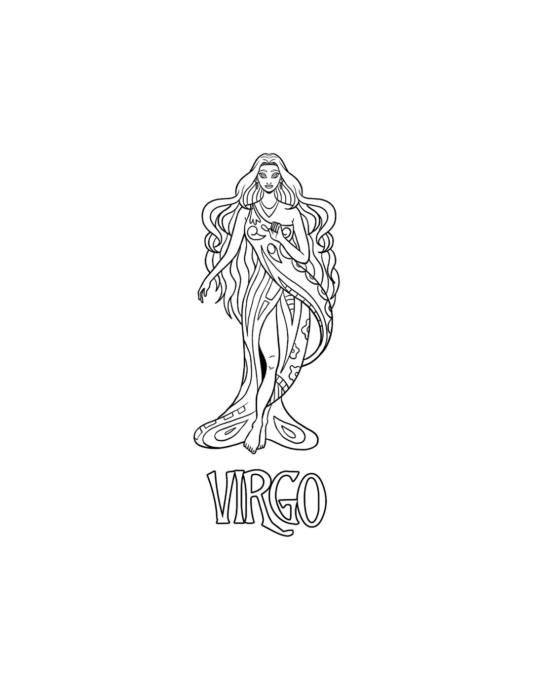 Virgo Coloring Page / Digital Download / Printable Astrological Sign ...
