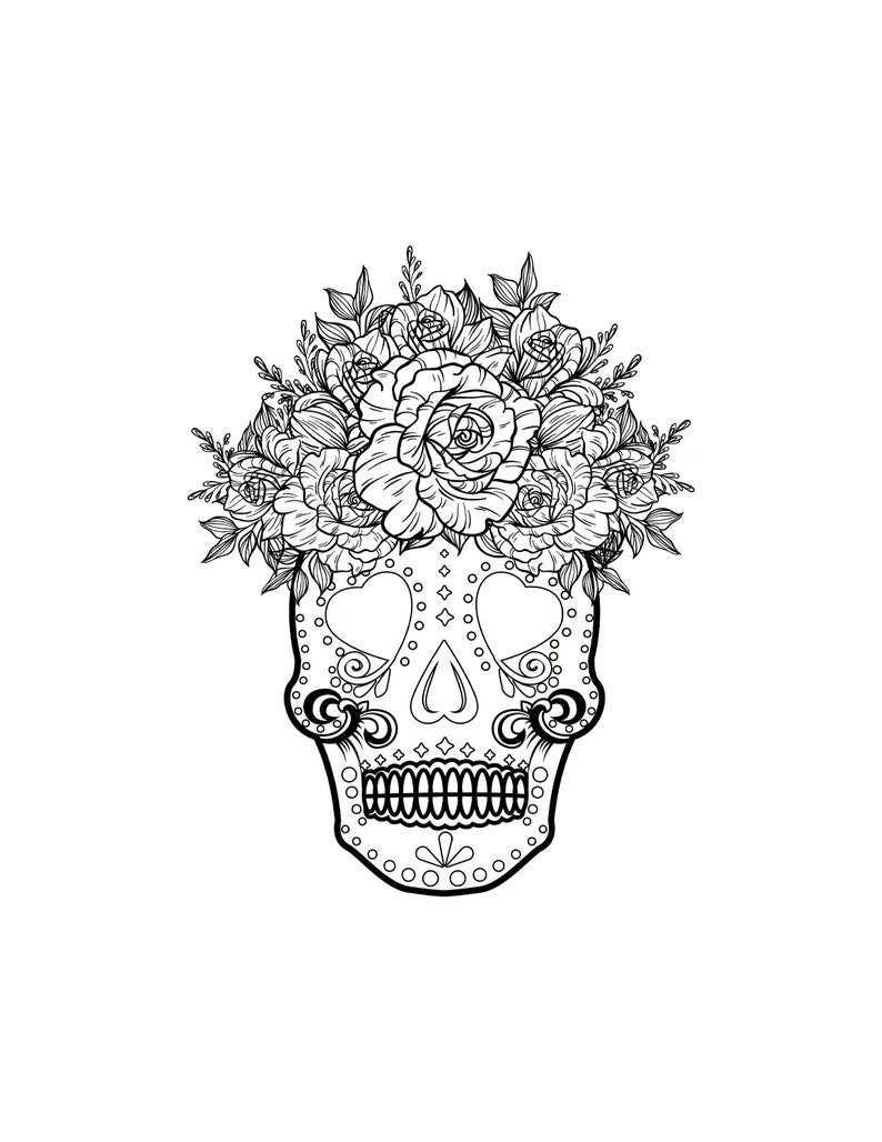 Printable Skull Candy / Floral Sugar Skull / Digital Download - Etsy