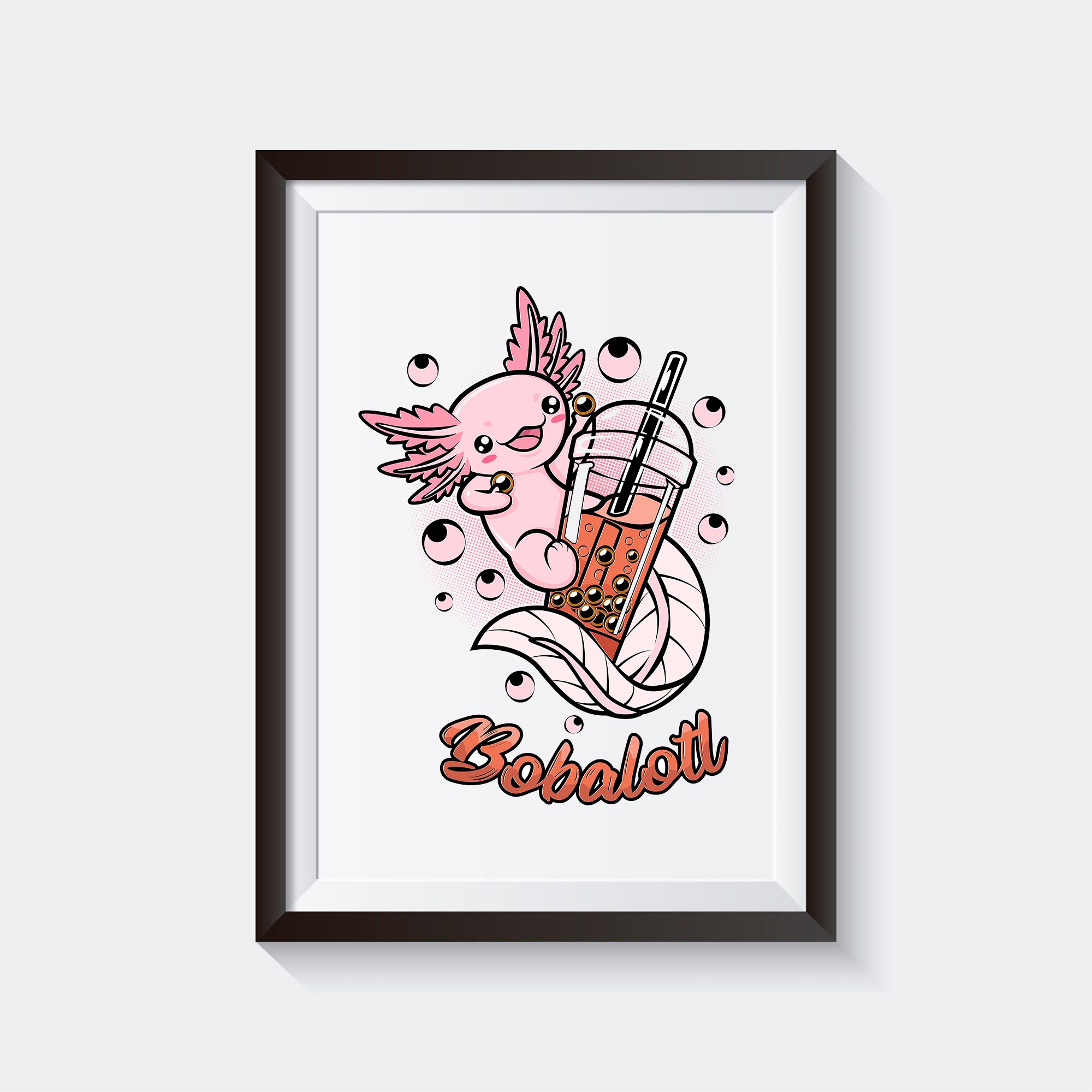 Printable Bobalotl Coloring Page / Cute Axolotl Coloring Page / Digital ...