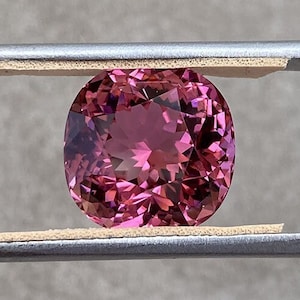 8.53 CT Natural Pink Tourmaline Gemstone, Cushion Cut, Faceted Pink Tourmaline, Rare Loose Gemstone, October Birthstone