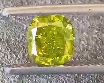 2.17 CT Rare Natural Diamond, GIA Certified Diamond, Cushion Cut, Fancy VIvid Yellow Color, VVS1 Clarity Engagement Rare Ring
