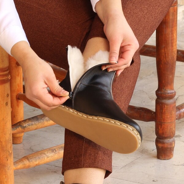 shearling ankle boots
