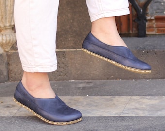 Earth Shoe | Handmadeshoes for Women, Crazy Navy Blue