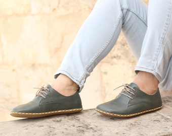 Zapato de Tierra / Zapato de Conexión a Tierra / Zapatos Oxford Verdes para Hombre, Zapato de Conexión a Tierra, Verde Toledo