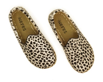 Leopard Barefoot Shoes Women | Handmade Grounding Shoes | All Leather Shoe