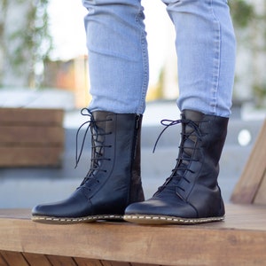 Black store rivet boots