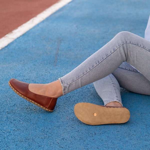 Grounding Shoe, Grounding Shoe Woman, Barefoot Shoe Woman, Earth Grounding Shoe | Tornado Brown