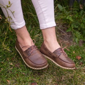 Grounding Sandal Woman, Grounding Shoe, Barefoot Oxford Shoe Woman, Wide Toe Box Shoe  | Crazy Classic Brown