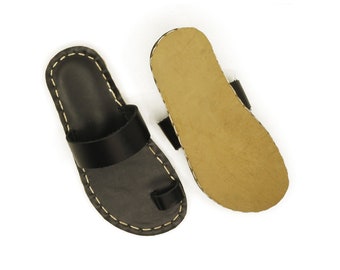 Sandales grecques Barefoot pour hommes, noir