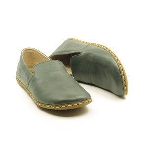 Grounding Shoe, Green Wide Toe Box Barefoot Shoes for Men, Grounded Shoe, Copper Rivet & Erthing, Buffalo Leather, Toledo Green image 8