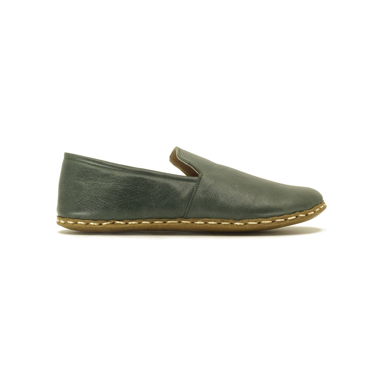 Grounding Shoe, Green Wide Toe Box Barefoot Shoes for Men, Grounded Shoe, Copper Rivet & Erthing, Buffalo Leather, Toledo Green image 9