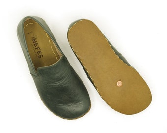 Earth Shoe | Barefoot Women Shoes | Green Grounded Shoe | All Leather Shoes Women | Wide Toe Box Shoes | Zero Drop | Toledo Green