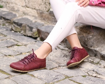 Sport Shoes, Barefooters Sneakers | Womens Slip On Sneakers | Shoes Sneakers Women | Leather Sneakers | Crazy Burgundy