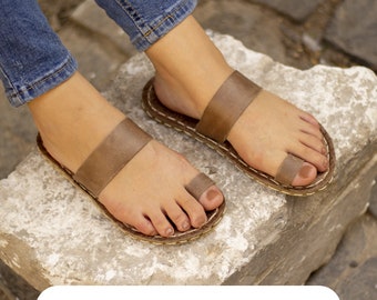 leather sandals, handmade sandals, barefoot handmade, Crazy Vision