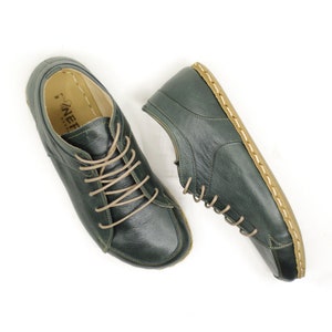 Sport Shoes | Grounding Shoe Green | Genuin Leather Shoes | Grounded Shoe | For Men | Toledo Green