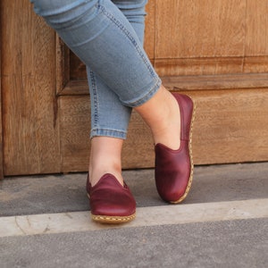 Earth Shoe Grounding Shoe, Leather Shoes Women, Crazy Burgundy image 7