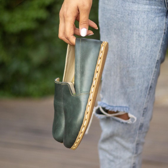 Grounding Shoe Earth Shoe Barefoot Women Shoes Green Grounded Shoe Wide Toe Box Shoes Zero Drop Toledo Green Etsy