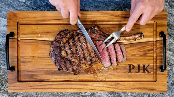 Men's Custom Engraved Grilling Board, Large Personalized Grill Tray, BBQ Accessory, Grilling Gift for Men, Meat Platter