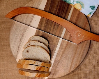 Personalized Wooden Sourdough Bread Knife, Serrated Knife, Fiddle Bow Bread Knife, Wedding Gift, Shower Gift