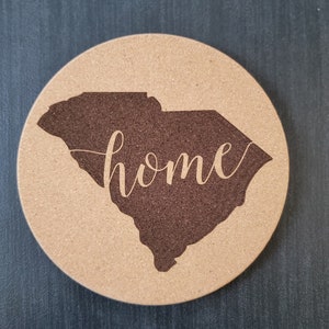 Home State Cork Trivet, Monogram Hot Pad, Custom Pot Holder, Hot Pad, Housewarming Gift, Engraved Pot Holder, Bridal Gift, Wedding Gift