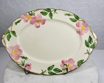 Franciscan Earthenware Desert Rose Steak Platter Oval Floral USA Floral Vintage