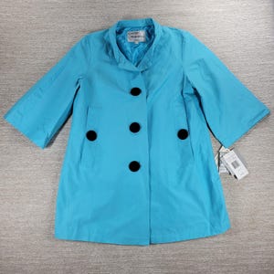 George Simonton Raincoat & Hat Set Size 12 Turquoise Cotton Button Lined NWT