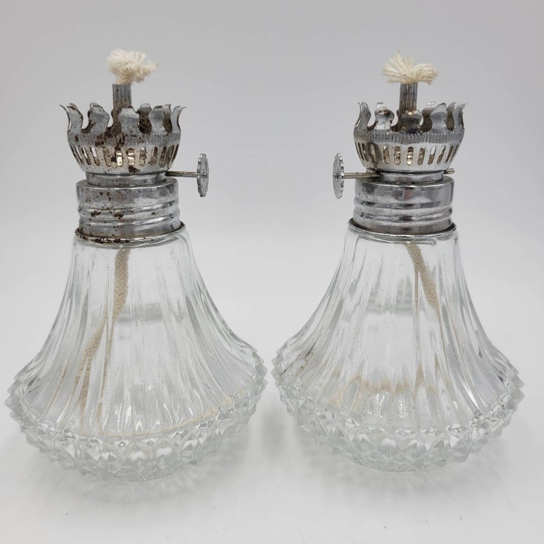 Vintage Farms Lamp Light Fine Cut Crystal Glass Oil Lamp Cabin Etsy