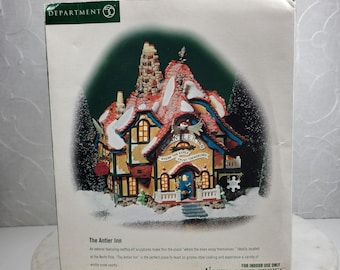 Dept 56 The Antler Inn North Pole Series Lighted Christmas Village Box 2002