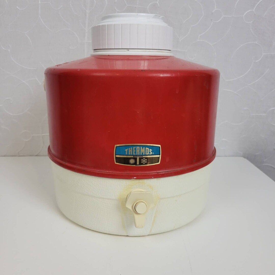 Vintage Red Picnic Jug Retro Insulated Thermos Home Kitchen Etsy
