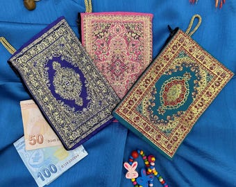 3 pezzi. Portamonete boho da donna, pochette con cerniera, portafogli turchi, piccola borsetta vegana, autentico portamonete, San Valentino, regalo per lei,