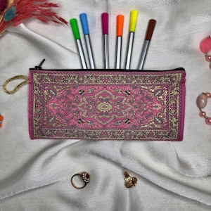 Monederos bohemios con estampado de alfombra turca, billetera oriental con cremallera, prácticos bolsos de maquillaje para guardar, regalos para el día de San Valentín y para amigos