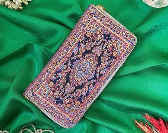 Portafoglio da donna, portamonete tribale, porta carte, portafoglio in tessuto con cerniera, borsa tribale fatta a mano, portafoglio etnico da donna, commercio equo e solidale, cotone