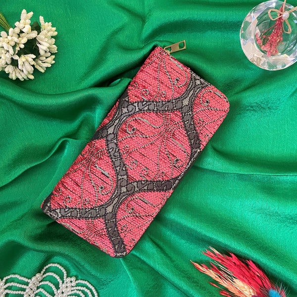 Boho Women's Wallet, Big size Wallet, Ethnic Wallet, Card holder wallet Cell Phone Wallet, Vegan leather wallet