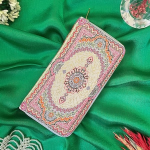 Boho Tribes Geldbörse aus gewebtem Stoff, einzigartige Geldbörse für Frauen, thailändische Brieftasche, ethnische Brieftasche, bunte Brieftasche, Hippie-Brieftasche, Reißverschluss-Brieftasche aus Stoff,