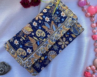 Portafoglio Boho fatto a mano per donna - Pochette in stile vintage, borsa in tessuto Boho, idea regalo unica, regalo unico per lei, borsa Boho,