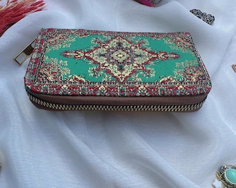 Portafoglio piccolo boho, Portafoglio piccolo con cerniera, Portafoglio, Regali di Natale per lei, Portamonete con cerniera, Portafoglio tribale azteco, Regali personalizzati,