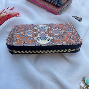 Small Wallet For Women, Boho Wallet Made With Carpet Patterns, Hippie Wallet, Bohemian Wallet, Wallet Women, Women's Handmade Wallet,