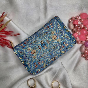 Carteira pequena para mulheres, carteira de bolso feminina, carteira com zíper para mulheres, carteira vegana para cartões, carteira estilo boho, porta-moedas para presente