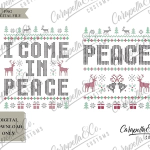 I Come In Peace, Peace Ontwerp lelijke trui, png-bestand, download lelijke trui, download lelijke trui, shirt kerstfeest, set lelijke trui, set png