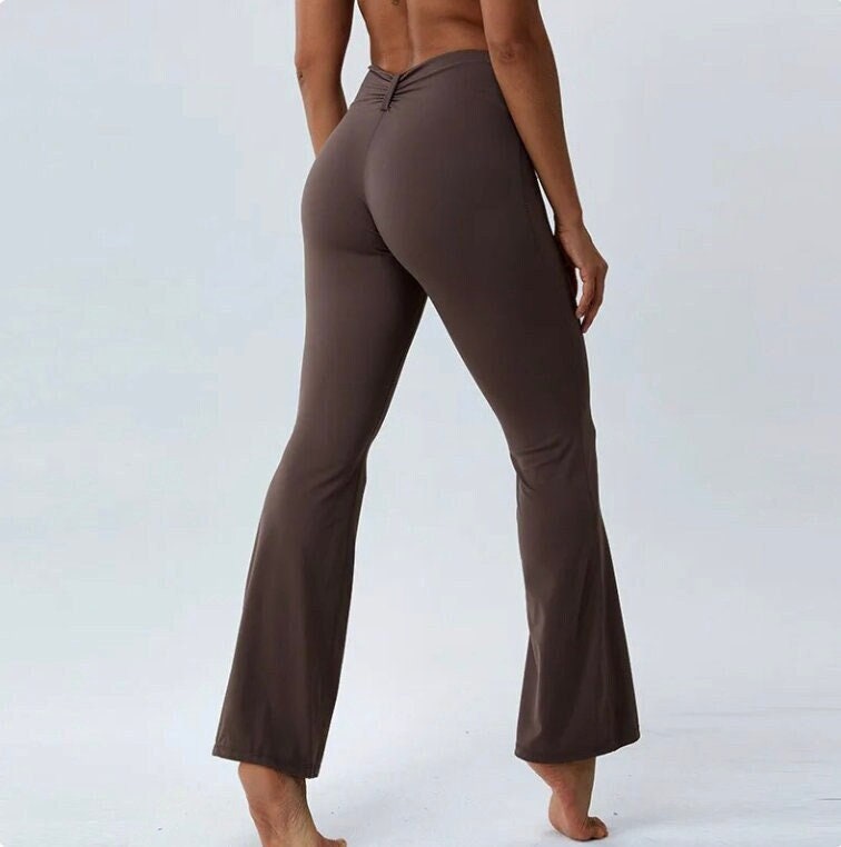 Yoga Pants / Foldover Waistband/ Wide Leg Yoga Pants / Yoga Cargo Pants /  Black Trousers / High Waisted Yoga Pants / Loose Fit Yoga Pants 