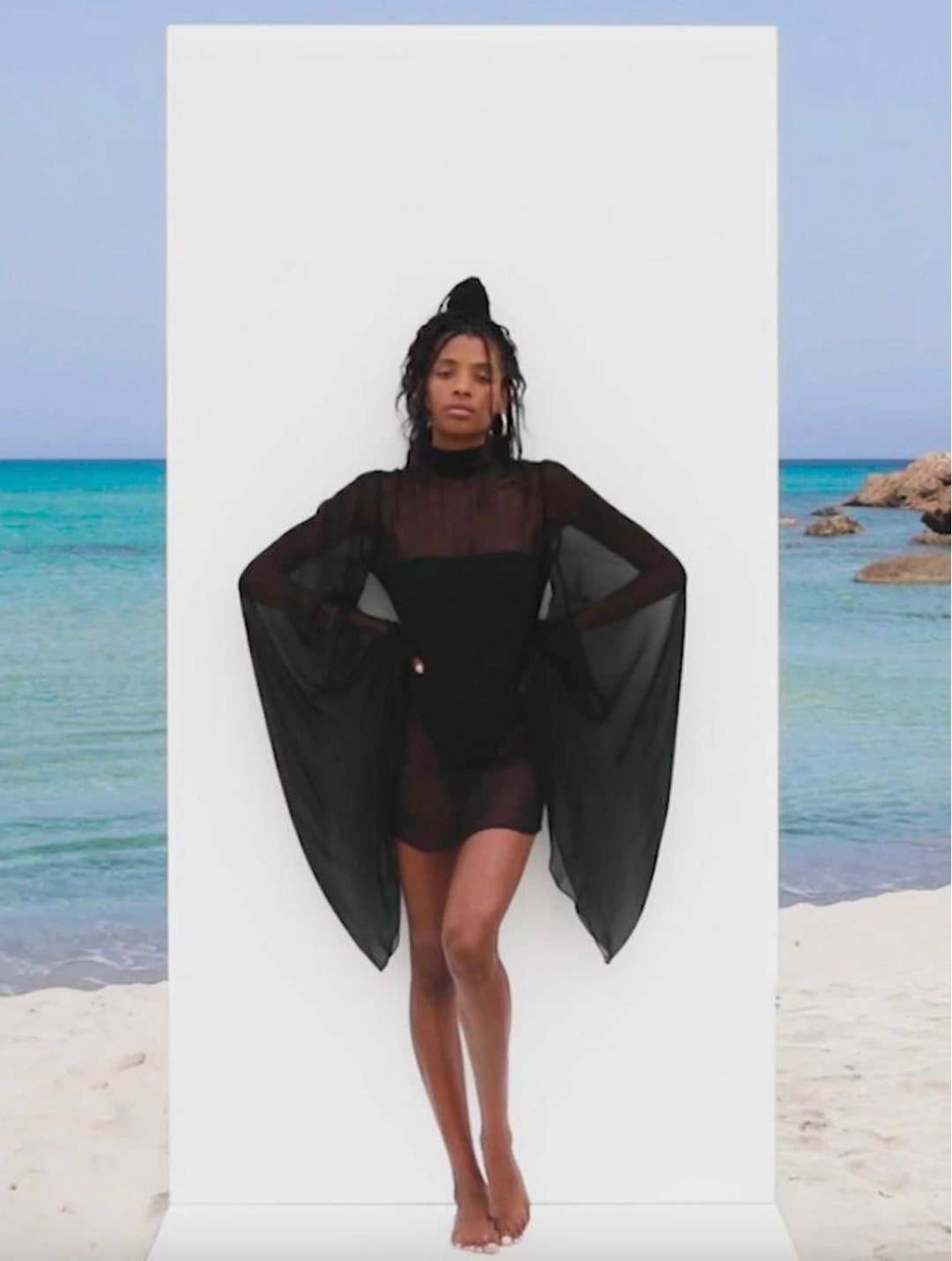 Sexy Sheer Mesh Bikini Cover Ups Summer Seethrough High Etsy