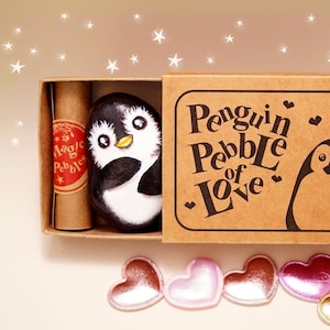 Romantisches Geburtstagsgeschenk Pinguin für Ihn, Kleines einzigartiges Andenken Pinguin Geschenk für Geburtstagskind, Freund Geburtstagsgeschenk Tasche Hug Rock