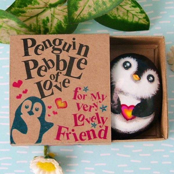 Penguin pocket hug for friend THANK YOU Bestie gift rock, Friendship pebble penguin gifts for women, You are my soul sister best friend gift