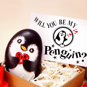 Ein Pinguin Stein Geschenk für ihn, bist du mein Pinguin Stein Geschenk für sie, Weihnachten Stein Geschenk, süßes Valentinstag Geschenk für Freund
