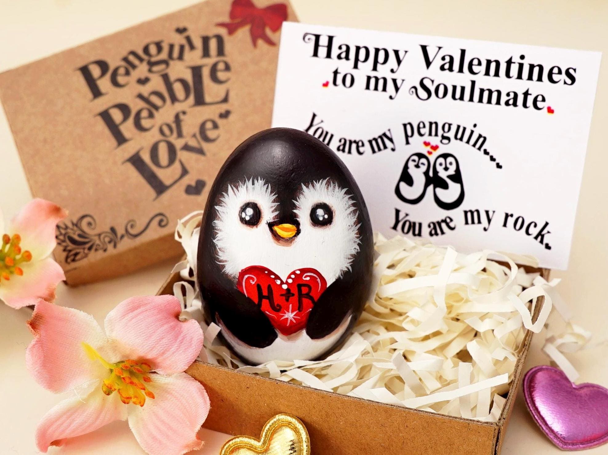Pinguino Portafortuna Lavorato A Maglia: Regalo Romantico Per Anniversario O San Valentino Per Lui/lei