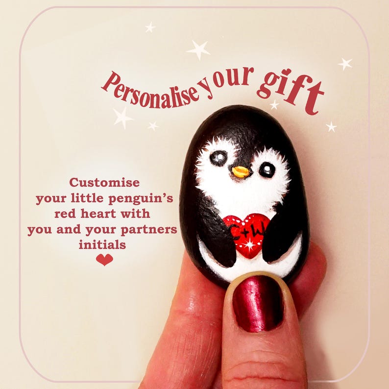 Penguin Pebble Romantic Valentine Gift for Boyfriend, You Are My Rock