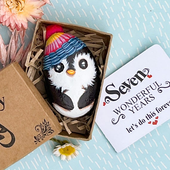 Handgehäkelter Pinguin – Süßes Geschenk Für Paare, Freund/in, Ehepartner, Zum Jahrestag, Valentinstag Oder Geburtstag, Mit Romantischer Karte