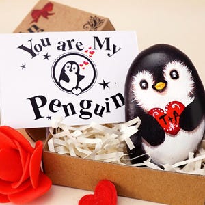 Regalo romantico a forma di pinguino per lui e biglietto "Sei il mio pinguino" per lei, regalo di Natale fatto a mano per la moglie, regalo di San Valentino unico per il marito
