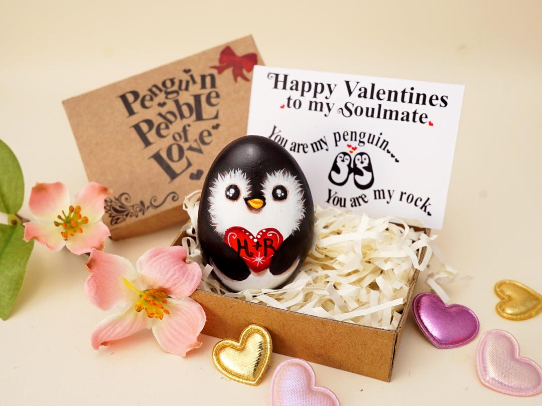 Penguin Pebble Romantic Valentine Gift for Boyfriend, You Are My Rock